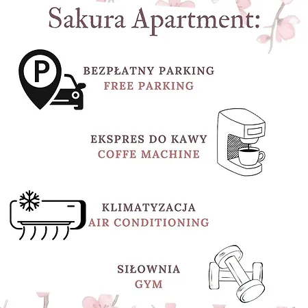 Towarowa Sakura Apartment, Free Parking, Air-conditioning, Self Check-in 24h Lejlighed Poznań